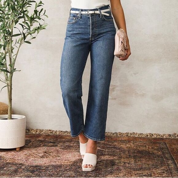 NWT Levi’s Ribcage Straight Jeans Size 29 | 8 in Summer Slide Ankle Medium Wash - Picture 11 of 16